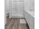 Modern bathroom with double vanity and large shower at 600 N Carriage Hill Dr # 1108, Las Vegas, NV 89138