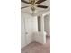 Bedroom with ceiling fan, closet, and neutral carpeting at 6684 Coronado Crest Ave, Las Vegas, NV 89139