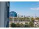 City views from a condo balcony, featuring unique structures at 211 E Flamingo Rd # 414, Las Vegas, NV 89169