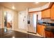 Modern condo kitchen, wood cabinets, granite counters at 211 E Flamingo Rd # 414, Las Vegas, NV 89169