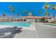 Community pool and spa area with plenty of lounge space at 3125 N Buffalo Dr # 2136, Las Vegas, NV 89128