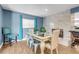 Bright dining area with a table, chairs, and a fireplace at 821 Mar Jay Ct, Las Vegas, NV 89107