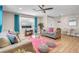 Living room with sofas, pink rug, and a view at 821 Mar Jay Ct, Las Vegas, NV 89107