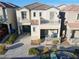 Two-story house with balcony, porch, and attached garage, aerial view at 9068 Alluring Ave, Las Vegas, NV 89149