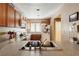 Kitchen with stainless steel sink and wood cabinets at 9068 Alluring Ave, Las Vegas, NV 89149