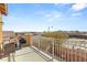 Private deck with city views and seating area at 10509 Ingelow Ct, Las Vegas, NV 89166