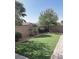 Green back yard features a well maintained lawn and trees at 12243 Pacific Cruise Ave, Las Vegas, NV 89138