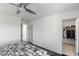 Bedroom with large closet and ceiling fan at 25 Via Corvina, Henderson, NV 89011