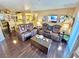 Spacious living room featuring comfortable leather seating and hardwood floors at 3550 Bay Sands Dr # 1070, Laughlin, NV 89029
