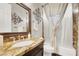 Bathroom with granite countertop, single sink vanity at 7036 Winstar St # A, Las Vegas, NV 89131