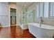 Elegant bathroom featuring a soaking tub and walk-in shower at 316 Pleasant Summit Dr, Henderson, NV 89012