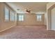 Primary bedroom with window shutters and ceiling fan at 316 Pleasant Summit Dr, Henderson, NV 89012