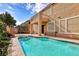 Large inviting pool, surrounded by a spacious patio at 316 Pleasant Summit Dr, Henderson, NV 89012