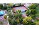 Aerial view of community tennis courts nestled amongst trees at 316 Pleasant Summit Dr, Henderson, NV 89012