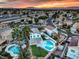 Aerial view of house, pool, and surrounding neighborhood at 336 Merit Ct, Henderson, NV 89014