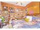 Spacious bedroom with custom built in shelving and decorative touches at 2730 El Camino Rd, Las Vegas, NV 89146