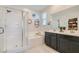 Spa-like bathroom with white subway tile and double vanity at 4104 Midnight Crest Ave, North Las Vegas, NV 89031