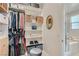 Large walk-in closet,with shelves and hanging space, plus a bathroom view at 4104 Midnight Crest Ave, North Las Vegas, NV 89031
