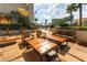 Relaxing outdoor patio area with comfortable seating and landscaping at , Las Vegas, NV 89109