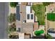 An aerial view showing solar panels on the roof and a swimming pool in the backyard at 4440 E Boston Ave, Las Vegas, NV 89104