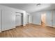 This bedroom has laminate flooring, an ample closet space, and convenient access to the bathroom at 4440 E Boston Ave, Las Vegas, NV 89104