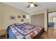 Bright bedroom featuring a large bed and ample closet space at 9161 Horizon Mist Ave, Las Vegas, NV 89178
