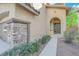 Inviting front entrance with stonework and landscaping at 9161 Horizon Mist Ave, Las Vegas, NV 89178