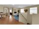 Open-concept living area with hardwood floors and loft view at 9161 Horizon Mist Ave, Las Vegas, NV 89178