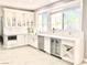 Spacious kitchen with white cabinets, quartz countertops, and stainless steel appliances at 9701 Ann Arbor Ln, Las Vegas, NV 89134