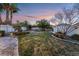 Curved backyard with a grassy area and a hammock at 11017 Ladyburn Ct, Las Vegas, NV 89141