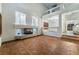 Living room with fireplace, high ceilings, and loft at 11017 Ladyburn Ct, Las Vegas, NV 89141