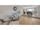 Open concept dining area with hardwood floors and a formal dining table at 1510 Marita Dr, Boulder City, NV 89005