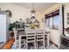 Charming dining area with grey table, white chairs, and large window at 2050 N Los Feliz St # 172, Las Vegas, NV 89156