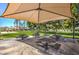 Relaxing shaded patio area with multiple picnic tables at 3318 N Decatur Blvd # 2138, Las Vegas, NV 89130