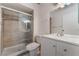 Clean bathroom with a stand-up shower and vanity at 4850 Aveneda Grande, Las Vegas, NV 89121