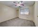 Spacious bedroom with ceiling fan, carpeting, and large closet at 6750 Del Rey Ave # 262, Las Vegas, NV 89146