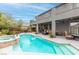 Inviting backyard pool and spa with patio at 7306 Puckershire St, Las Vegas, NV 89166