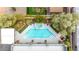 Inviting backyard oasis featuring a sparkling pool and spa at 7306 Puckershire St, Las Vegas, NV 89166