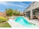 Resort-style pool with spa and covered patio at 7306 Puckershire St, Las Vegas, NV 89166