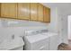 Convenient laundry room with washer, dryer, and sink at 8220 Fawn Heather Ct, Las Vegas, NV 89149