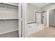 The bathroom has a walk-in closet, an alcove tub and a shower at 840 Picotte St # 101, Las Vegas, NV 89144