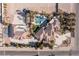 Overhead view of house, pool, and surrounding landscape at 9390 Stange Ave, Las Vegas, NV 89129