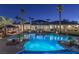 Expansive backyard pool with night lighting at 9390 Stange Ave, Las Vegas, NV 89129