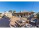 Backyard features a hot tub, patio furniture, and shed at 2828 Richfield Blvd, Las Vegas, NV 89102