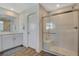 Spa-like bathroom with walk-in shower and modern fixtures at 3354 Via Strada St, Henderson, NV 89044