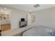 Main bedroom with ensuite bathroom access and media cabinet at 3354 Via Strada St, Henderson, NV 89044