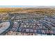 Aerial view of a new residential community with numerous homes and landscaped areas at 349 Agnew St, Las Vegas, NV 89138