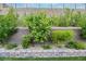 Landscaped retaining wall with a variety of plants at 349 Agnew St, Las Vegas, NV 89138