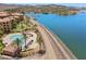 Aerial view of community pool and lake at 4 Via Centrale # 1, Henderson, NV 89011