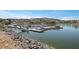 Picturesque view of the community boat dock offering convenient lake access and boat parking at 4 Via Centrale # 1, Henderson, NV 89011